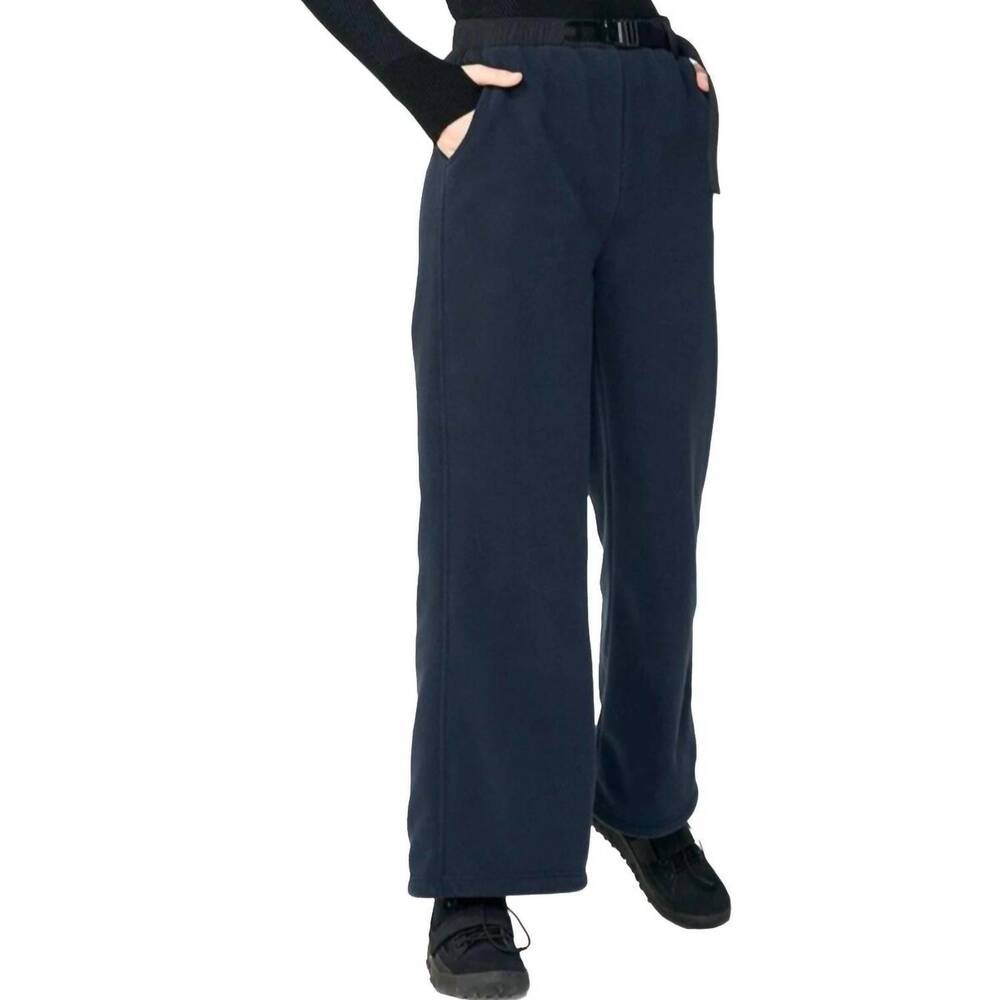 NEW HOLDEN women's fleece wide leg pant in carbon blue